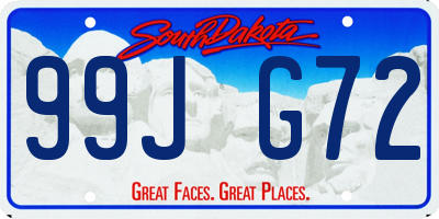 SD license plate 99JG72
