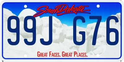SD license plate 99JG76