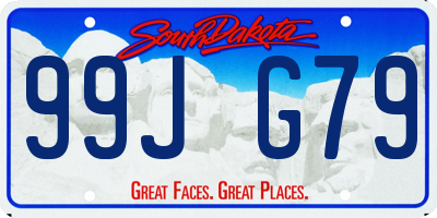 SD license plate 99JG79