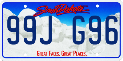 SD license plate 99JG96