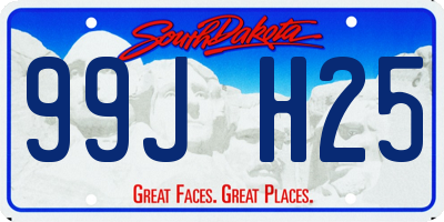 SD license plate 99JH25