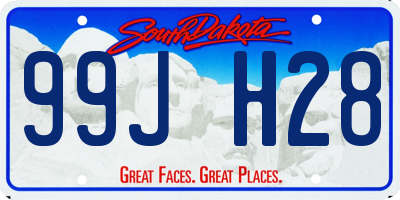 SD license plate 99JH28