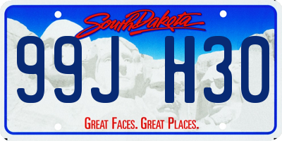 SD license plate 99JH30