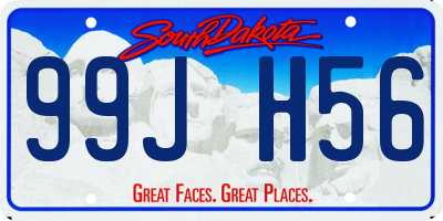 SD license plate 99JH56