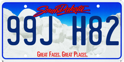 SD license plate 99JH82