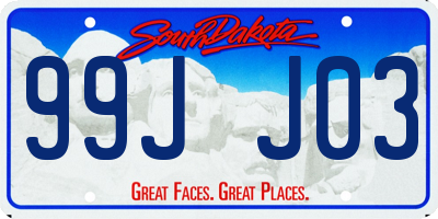 SD license plate 99JJ03