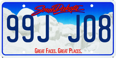 SD license plate 99JJ08
