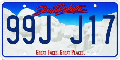 SD license plate 99JJ17