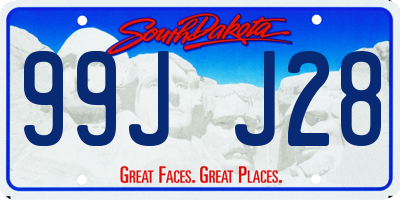 SD license plate 99JJ28