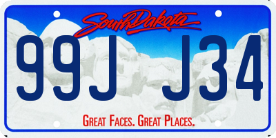 SD license plate 99JJ34