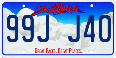 SD license plate 99JJ40
