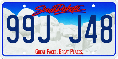 SD license plate 99JJ48
