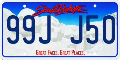SD license plate 99JJ50