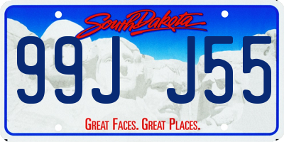 SD license plate 99JJ55