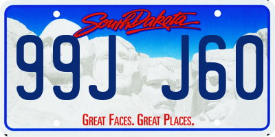 SD license plate 99JJ60