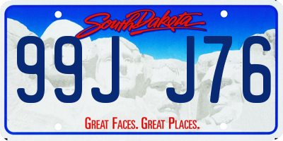 SD license plate 99JJ76