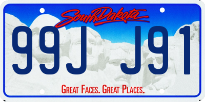 SD license plate 99JJ91