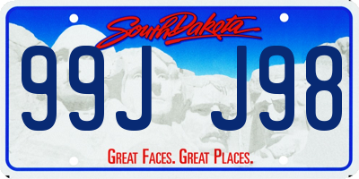 SD license plate 99JJ98