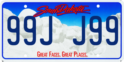SD license plate 99JJ99