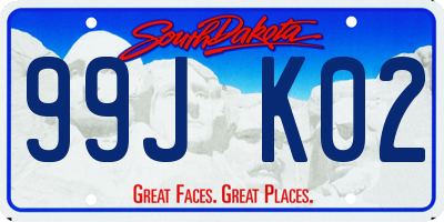 SD license plate 99JK02