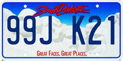 SD license plate 99JK21