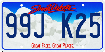 SD license plate 99JK25