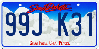 SD license plate 99JK31