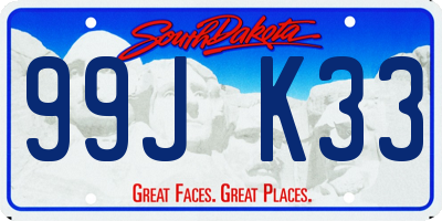 SD license plate 99JK33