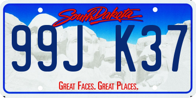 SD license plate 99JK37