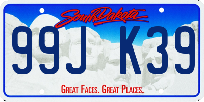 SD license plate 99JK39