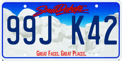SD license plate 99JK42