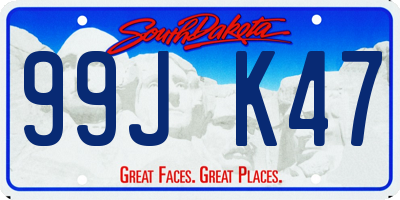 SD license plate 99JK47