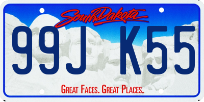 SD license plate 99JK55