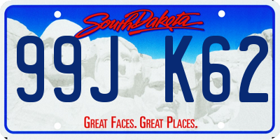 SD license plate 99JK62