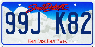 SD license plate 99JK82
