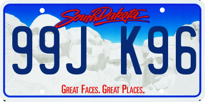SD license plate 99JK96
