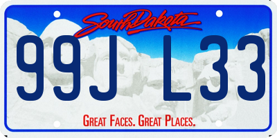 SD license plate 99JL33