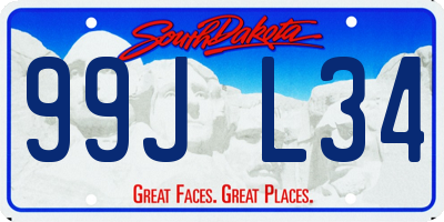 SD license plate 99JL34
