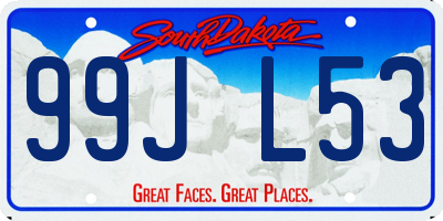 SD license plate 99JL53