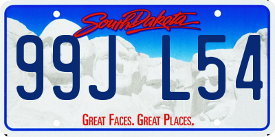 SD license plate 99JL54
