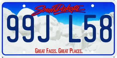 SD license plate 99JL58