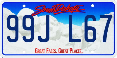 SD license plate 99JL67