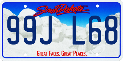 SD license plate 99JL68