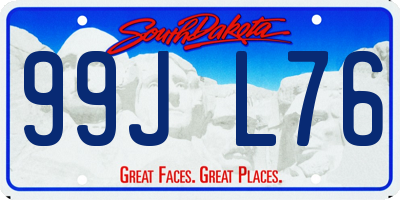 SD license plate 99JL76
