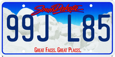 SD license plate 99JL85