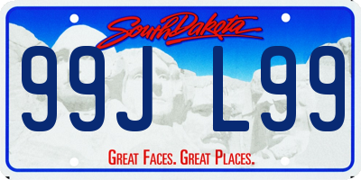 SD license plate 99JL99