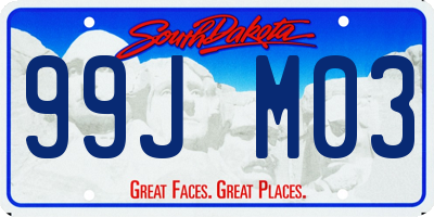 SD license plate 99JM03
