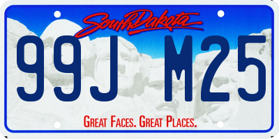 SD license plate 99JM25