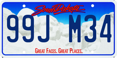 SD license plate 99JM34