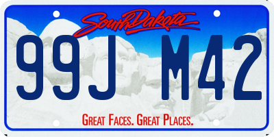 SD license plate 99JM42